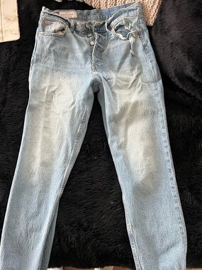 GAP high rise cheeky straight leg jeans distressed size 10 regular